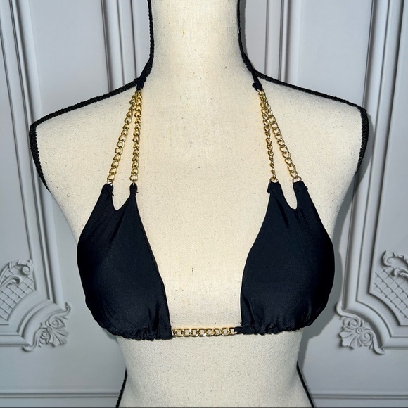 Stella McCartney Black Gold Chain Bikini | Size M Top | Size L Bottoms - Picture 5 of 11